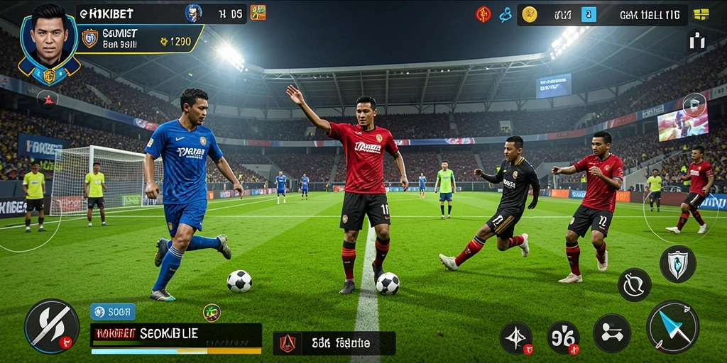 Screenshot HOKIBET menampilkan aksi seru dalam permainan sepak bola.