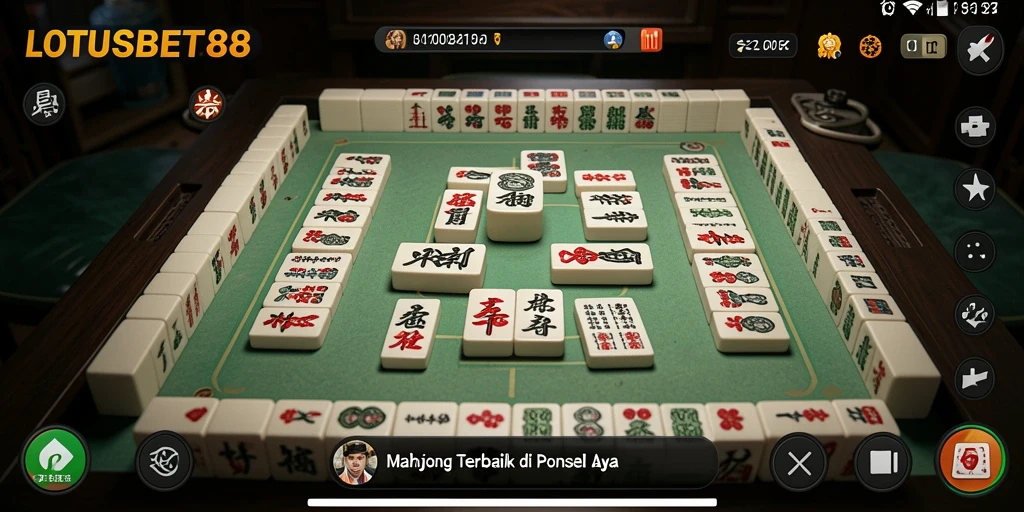 Gameplay LOTUSBET88 menampilkan suasana seru permainan Mahjong yang menantang.