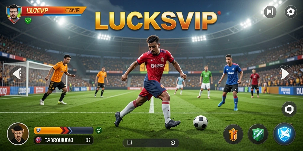 Screenshot utama LUCKSVIP menampilkan aksi seru dalam gameplay olahraga.
