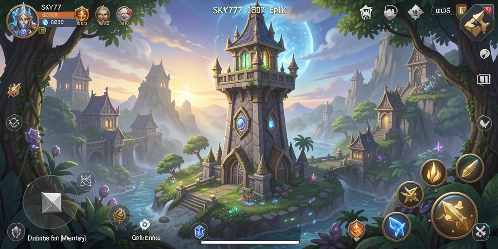 Screenshot menampilkan aksi menegangkan dalam pertahanan Tower Defense.