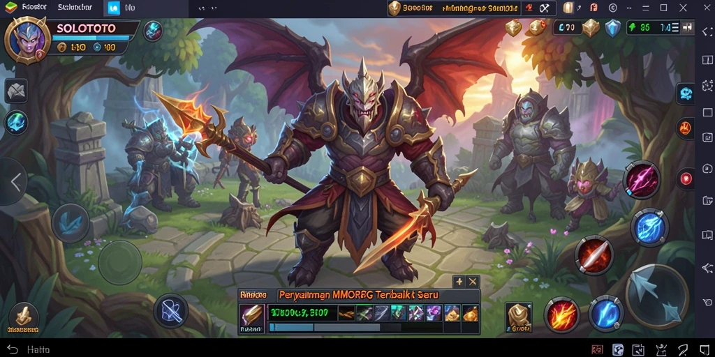 Tampilan gameplay seru dari SOLOTOTO yang menghadirkan pertempuran epik.